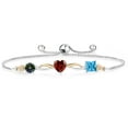 thumbnail image 1 of Gem Stone King Keren Hanan 2.35 Ct Green Mystic Topaz Red Garnet 925 Silver and 10K Yellow Gold Lab Grown Diamond Bracelet for Women, 1 of 5