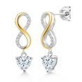 thumbnail image 1 of Gem Stone King Keren Hanan 925 Silver and 10K Yellow Gold Heart Shape 5mm Near Colorless (GH) Moissanite (1.06 Cttw), 1 of 3
