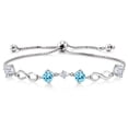 thumbnail image 1 of Gem Stone King Keren Hanan 925 Sterling Silver Women Adjustable Infinity Tennis Link Bracelet Round Apatite Moissanite (2.06 Cttw), 1 of 3