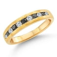 thumbnail image 1 of Gem Stone King Men's 10K Yellow Gold White Lab Grown Diamond and Black Diamond Satin Finish Wedding Band Ring for Men | 0.61 Cttw | Available in Size 7, 8, 9, 10, 11, 12, 13 | Size 7, 1 of 4