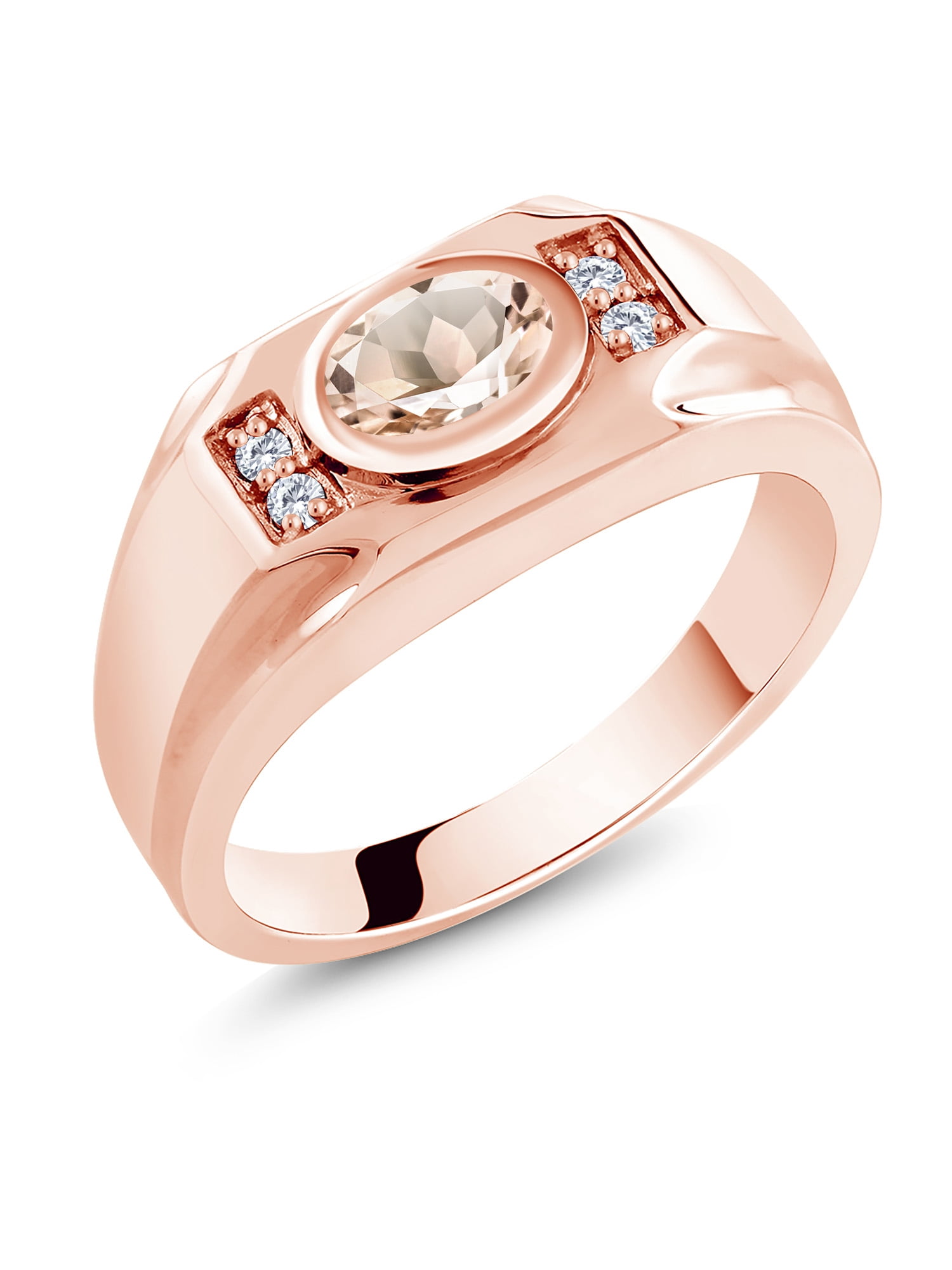 Gem Stone King 2-Tone Sterling Silver Ring Set With Moissanite - 0.47 Cttw, Birthstone Style, Size 5-9 - View #5
