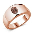 thumbnail image 1 of Gem Stone King Men's 18K Rose Gold Plated Silver Red Tiger Eye Ring | 1.25 Cttw | Oval 8X6MM | Gemstone | Size 13, 1 of 4