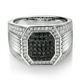 thumbnail image 1 of Gem Stone King 1.68 Cttw Black Spinel and White Moissanite Ring for Men | 925 Sterling Silver | Gemstone Birthstone| Size 10, 1 of 4