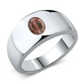 thumbnail image 1 of Gem Stone King Men's 925 Sterling Silver Red Tiger Eye Ring | 1.25 Cttw | Oval 8X6MM | Gemstone | Size 13, 1 of 4