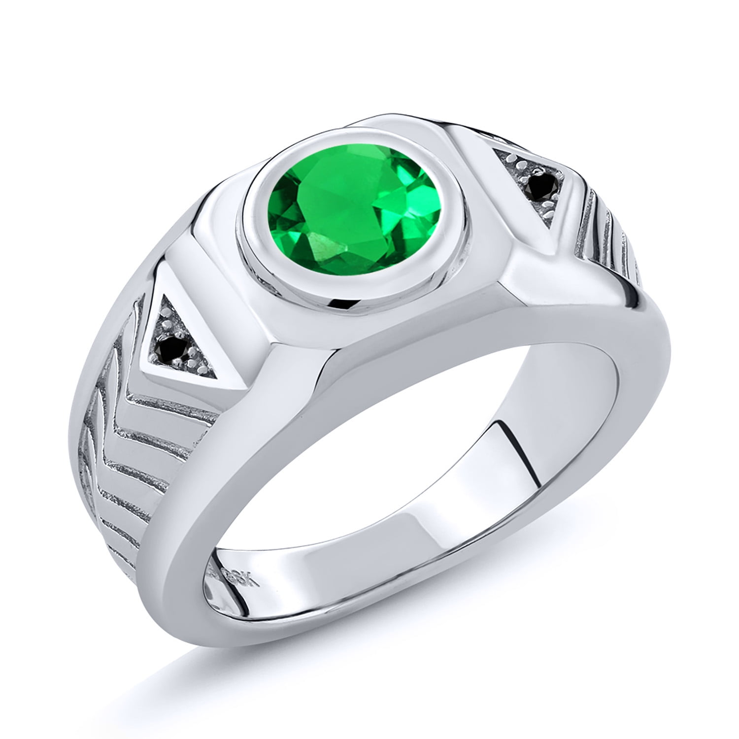 【美品】GEM STONE KING リング Silver925 #12 Gem Stone King Men's 925 Sterling Silver Round Green