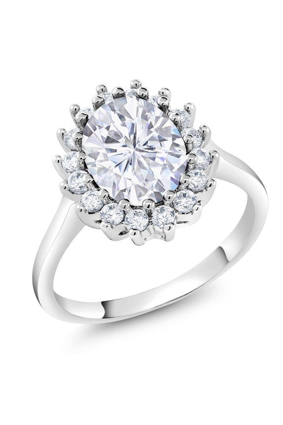 Oval Halo CZ Engagement Rings For Women Cubic Zirconia Wedding Bands Promise Rings for Her (3.00 Cttw, Size 5-9)