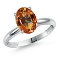 thumbnail image 1 of Gem Stone King PLAT-900 Platinum Ecstasy Mystic Topaz Engagement Ring for Women | 2.00 Cttw | Oval 9X7MM | Gemstone November Birthstone | Size 5, 1 of 6