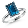 thumbnail image 1 of Gem Stone King PLAT-900 Platinum London Blue Topaz Engagement Ring for Women | 4.00 Cttw | Octagon 10X8MM | Gemstone November Birthstone | Size 8, 1 of 6