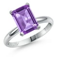 thumbnail image 1 of Gem Stone King PLAT-900 Platinum Purple Amethyst Engagement Ring for Women | 3.50 Cttw | Octagon 10X8MM | Gemstone February Birthstone | Size 5, 1 of 6