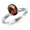 thumbnail image 1 of Gem Stone King PLAT-900 Platinum Red Garnet Engagement Ring for Women | 1.53 Cttw | Oval Checkerboard 8X6MM | Gemstone January Birthstone | Size 8, 1 of 6