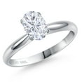 thumbnail image 1 of Gem Stone King PLAT-900 Platinum White Moissanite Engagement Ring for Women | 0.90 Cttw | Oval 7X5MM | Gemstone Birthstone | Size 7, 1 of 6