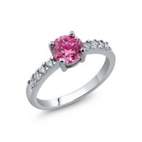 Gem Stone King Ring With Round Pink Cubic Zirconia