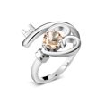 thumbnail image 1 of Gem Stone King Round Peach Morganite 0.40 Ct 925 Sterling Silver Heart Key Ring, 1 of 4