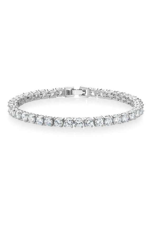 Sparkling 10.00 Ct Round Cut Cubic Zirconia CZ Women Tennis Bracelet, 7 inch