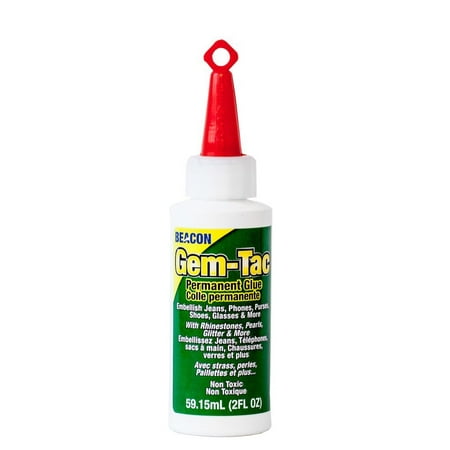 Zipperstop Gem Tac Washable Non-Toxic Glue, 2oz, Dries Clear