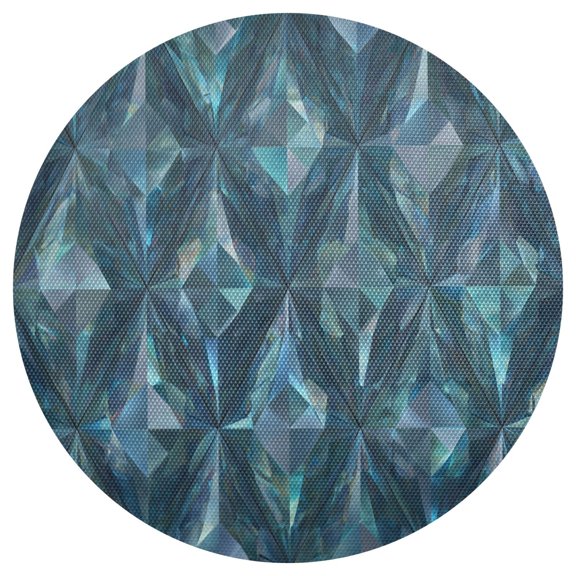 Gem-like Blue Rhombus Pattern PVC Round Grid Placemat Table Mat 1 Pc 15.4" x 15.4"