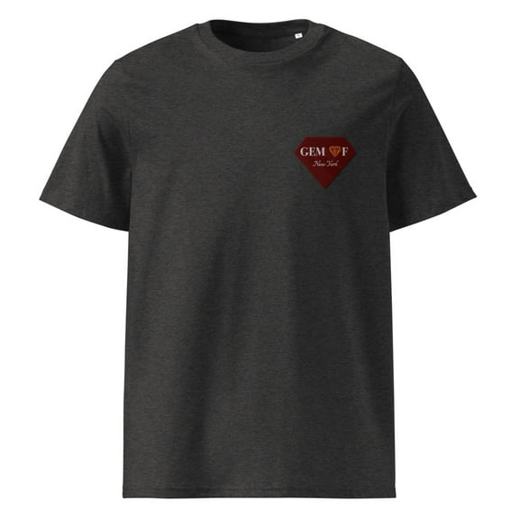 Gem of New York - Unisex Organic Cotton T-Shirt (Dark Heather Grey, XL)