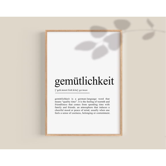 Gemütlichkeit Definition German Wall Art, Unframed Canvas Size 16x24