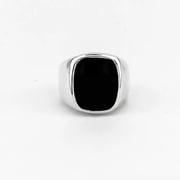 GemEmporium Cushion Black Onyx Ring 8 ct. 925, Sterling Silver For Men
