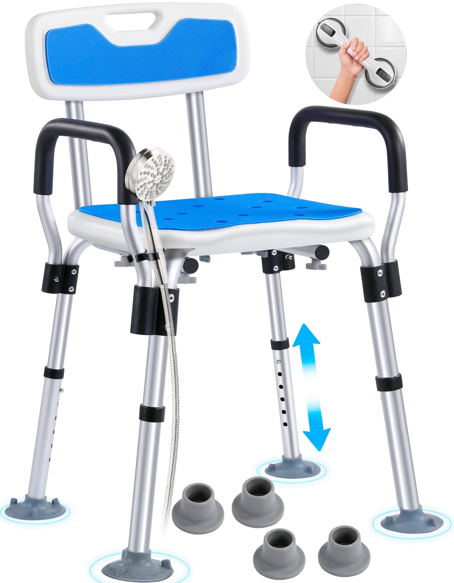 Gemaisil Shower Chair for Inside Shower with Armrests & Back, Upgraded ...
