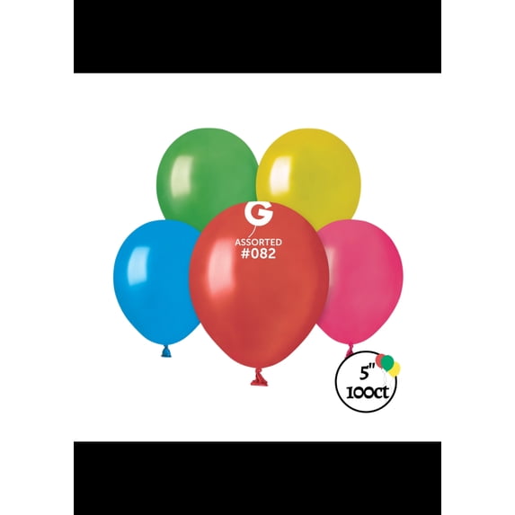 Gemar 5" Metallic Assorted Balloons 100 ct