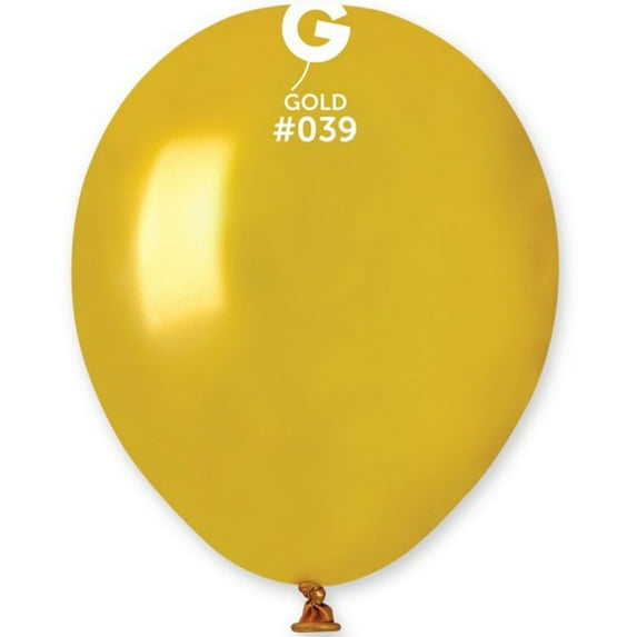 Gemar - 5 Metallic Gold Latex Balloons #039 (100pcs)