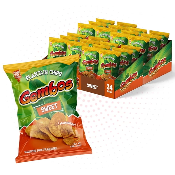 Gembos Sweet Maduritos Plantain Chips, 5.29 oz, 24 Pack