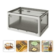 Gemdeck 56L Folding Storage Box with Lid Stackable Plastic Large Storage Containers Bin with Wheels White