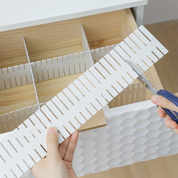 Gemdeck Drawer Divider Adjustable Drawer Dividers Storage Organizers, 8 Packs, White