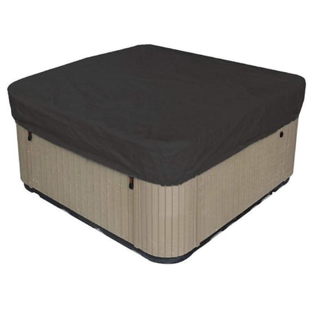 Gemdeck Outdoor Square Hot Tub Cover 210D Oxford Fabric SPA Pool Waterproof Anti-Sun Protection Cover Black