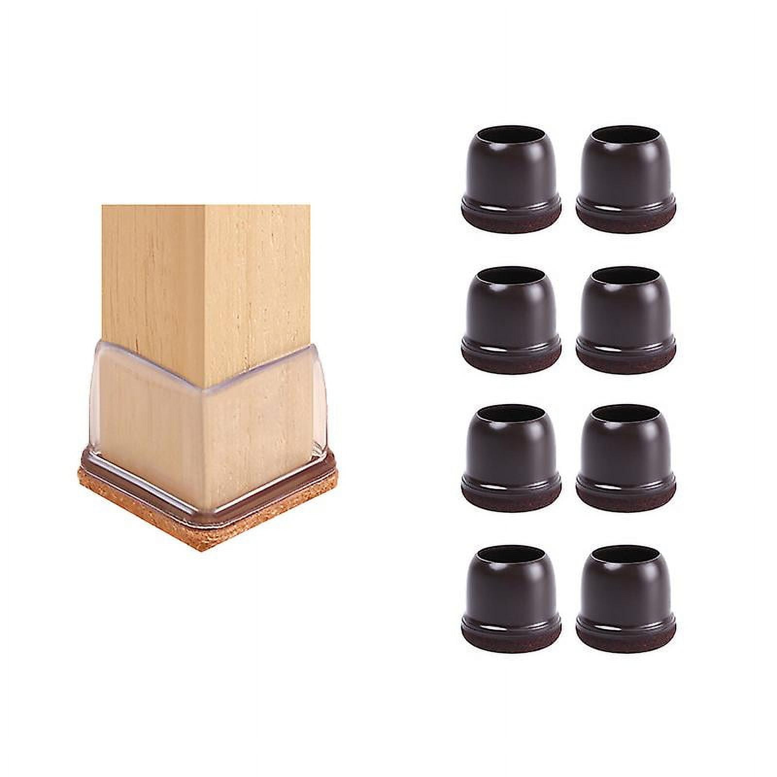 Gemdeck Rubber Chair Leg Caps Round Floor Protectors with Felt Pads, 8