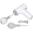thumbnail image 1 of Gemegraclee Electric Hand Mixer Whisk, 3 Speed Handheld Electric with Charging Cable, Small Lightweight Mixer Electric Handheld for Egg, Milkshake Cream, Cake, Baking (White) G363, 1 of 7