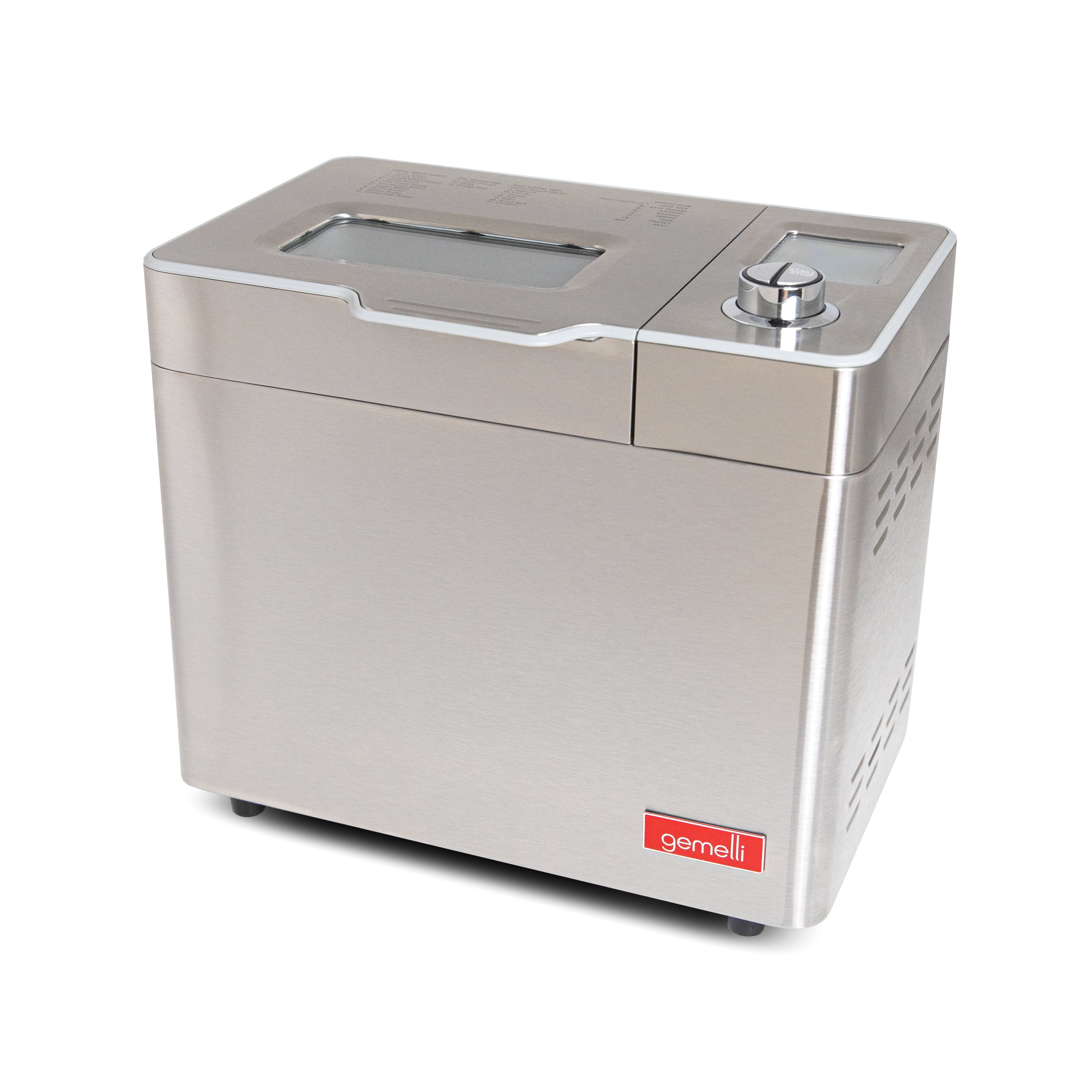 Gemelli Stainless Steel 2LB Artisan Bread Maker with Digital Display