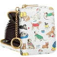 thumbnail image 1 of Gemfits Credit Card Holder for Women Cute Girls Female Rfid Leather Cardholder Wallets with Keychain Purse Kawaii Girly Aesthetic Print Zipper,Many Dogs, 1 of 6