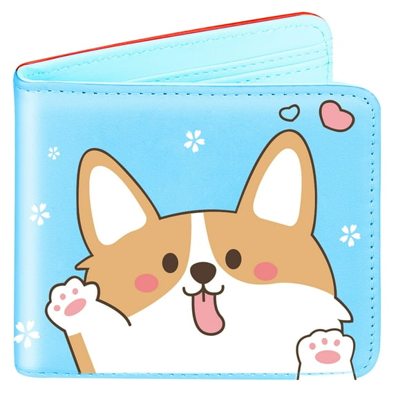 Gemfits Cute Wallet for Women Girls Leather Bifold Wallet Boys Credit Card Holder RFID Blocking Id Cash Small Funny Desgin,Dog