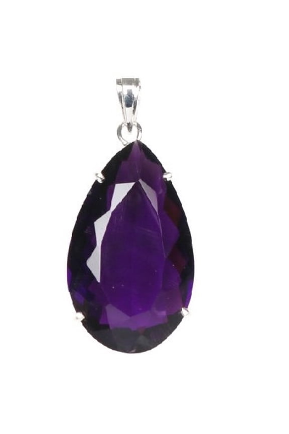 53.75Ct. Pear Shape Purple Amethyst Gemstone Pendant 925 Silver Pendant February Birthstone Pendant