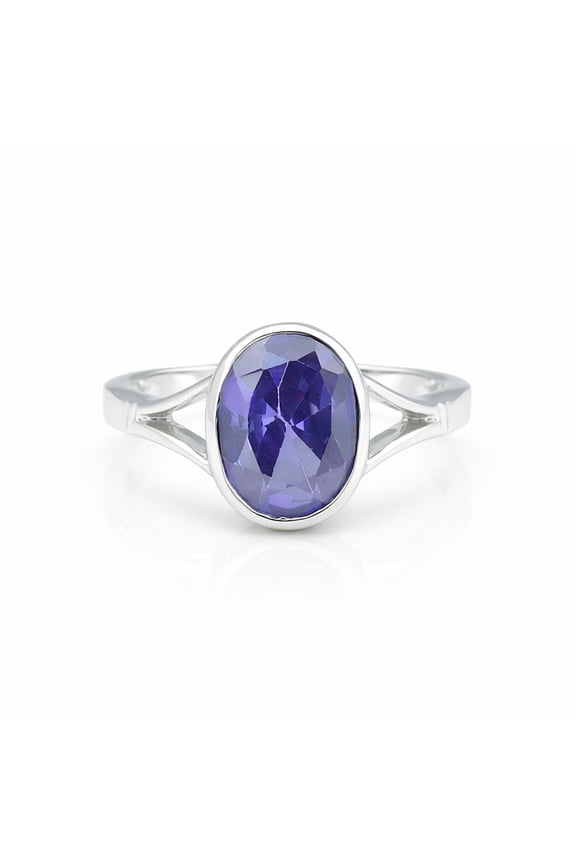 Oval Cut Purple Amethyst Ring 3.75 Ct. 925 Sterling Silver Mother's Day Gift Size 9 US