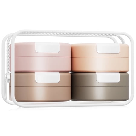 Mrsdry Travel Size Containers, TSA Approved Magnetic Travel Containers with Toiletry Bag, Leak-proof Small 1oz Travel Toiletry Containers(4 pack)