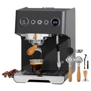 Gemilai G3028A Espresso Machine, 15 Bar Professional Coffee Maker with Adjustable OPV & Automatic Milk Frother, PID Temperature Control, 57oz Tank, 550ml Boiler for Cappuccino, Latte Grey