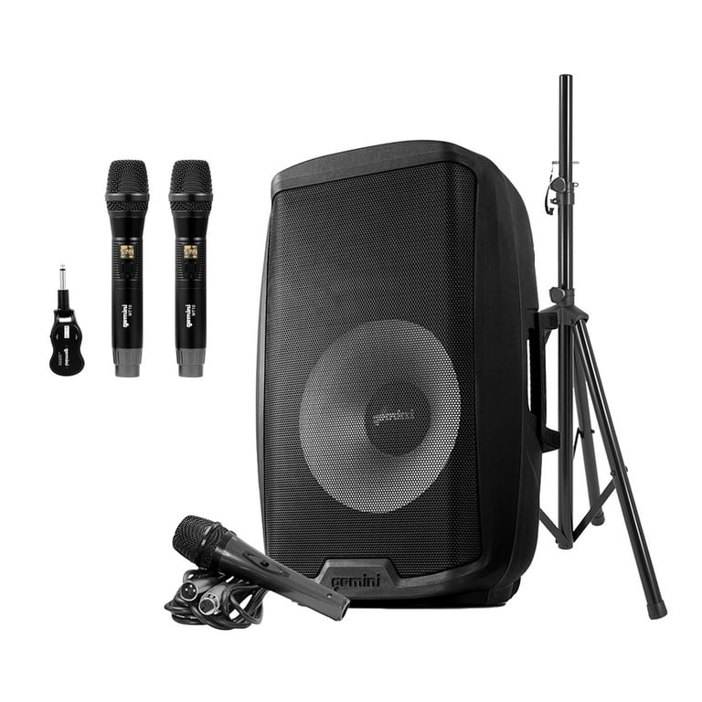 Gemini 2,000-Watt Active 15-Inch Bluetooth Loudspeaker with Stand