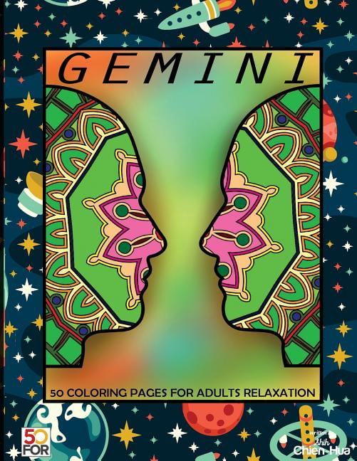 Gemini 50 Coloring Pages For Adults Relaxation (Paperback) - Walmart.com