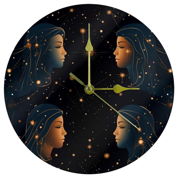 Gemini 9.8 Inch Round Acrylic Silent Non Ticking Battery Powered Wall Clock for Kitchen Bedroom Living Room Office - Wall Clocks