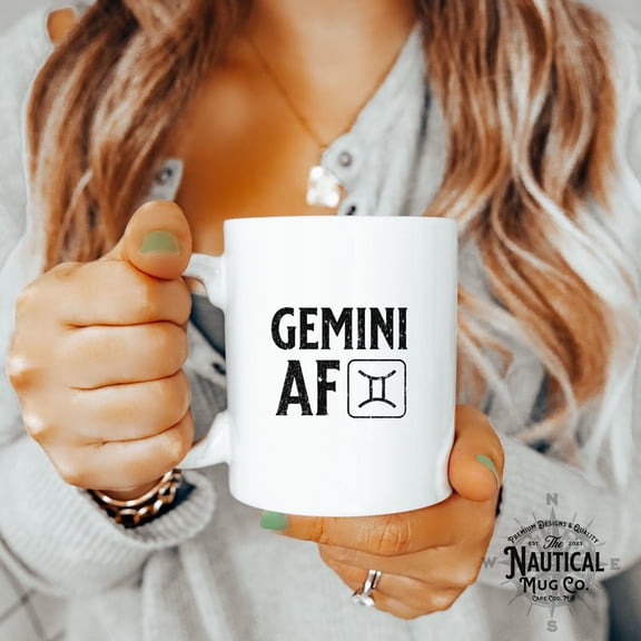 Gemini AF Horoscope Zodiac Mug, Gemini Coffee Mug, May June Birthday Celebration Mug, Zodiac Tea Cup, Office Gift Cozy Mug, Perfect for Her