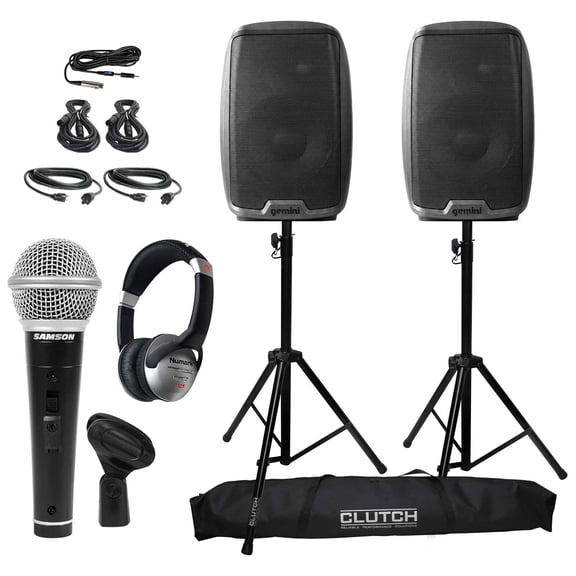 Gemini AS-2115BT 15" Active Speaker Duo Package Plus
