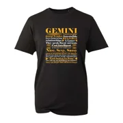 Gemini Astrology Star Sign T-Shirt, Zodiac Horoscope Birthday Gift Unisex Top