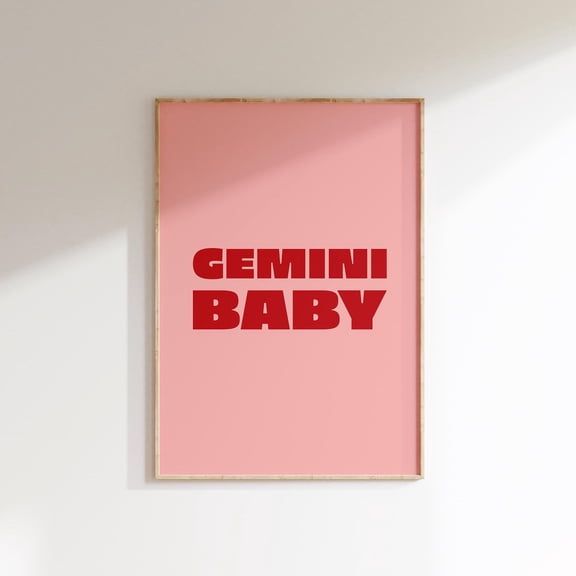 Gemini Baby Poster Retro Star Sign Astrology Poster, Unframed Poster Size 8x12 F03.1.21l658