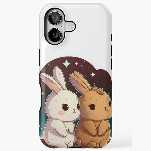 Gemini Bunnies Zodiac Sign Art iPhone Case 17 11 12 13 14 15 16 Pro Max