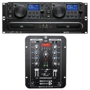 Gemini CDX-2250i Pro DJ Dual Two Deck Rack Mount CD/MP3 Media Player+2-Ch Mixer