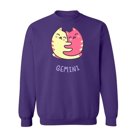 Gemini Cat Design Sweatshirt Women -Image by Shutterstock, Female Medium