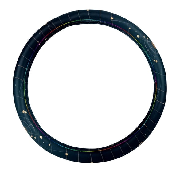 Gemini Constellation 14.5 Inch Printing PVC Leather Steering Wheel Cover Auto Accessories